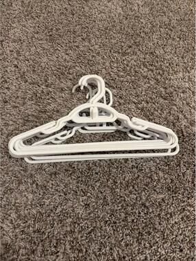 Youth Kids White Plastic Clothes Hangers - Pack of 10
